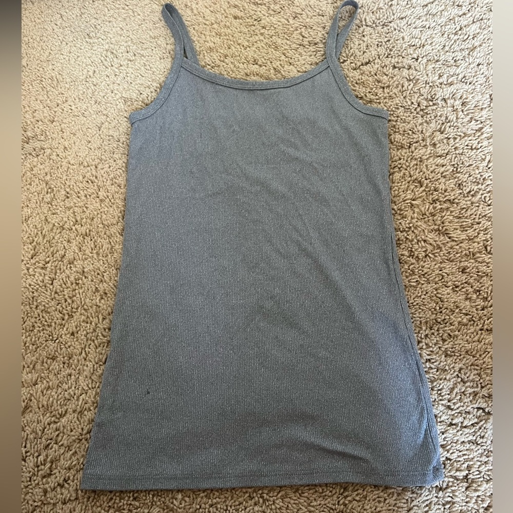Grey ribbed tank top